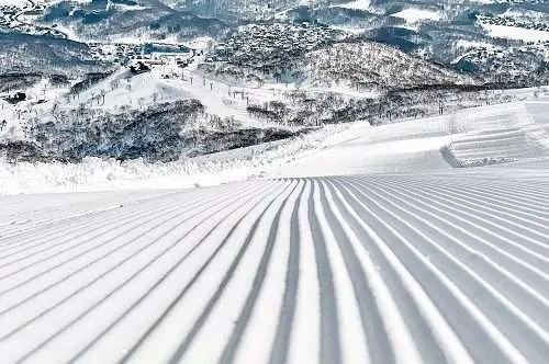 immaculately groomed ski run at Niseko Hirafu ski resort