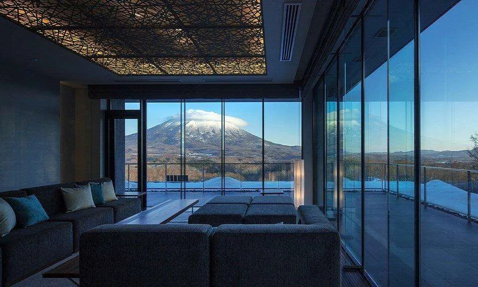Aya Niseko living area with up to 20% early booking discount