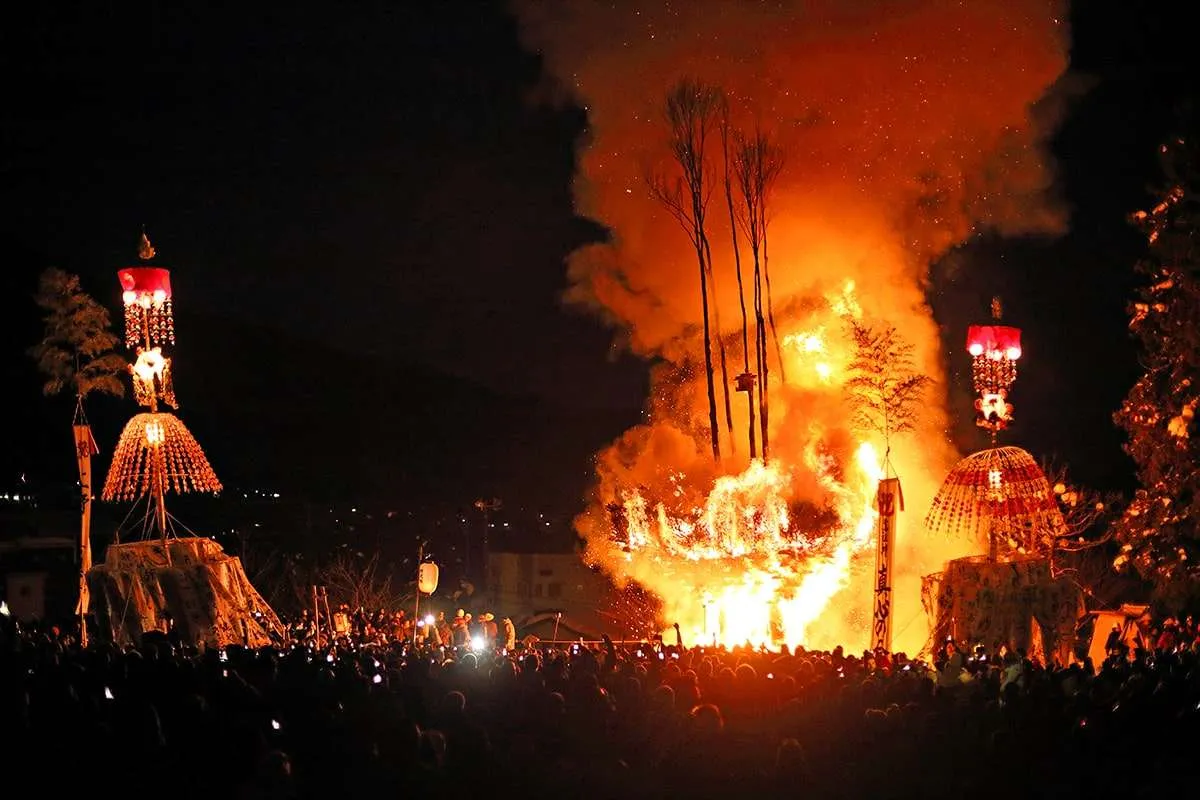 Nozawa Onsen Fire Festival Japan Ski Experience