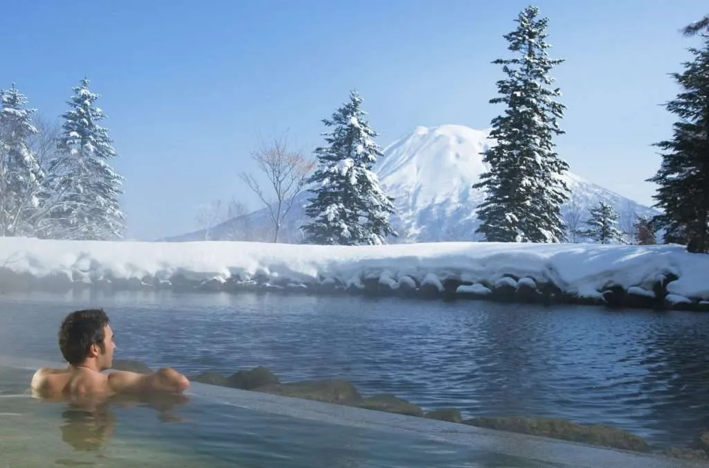 Outdoor Onsen at Hilton Niseko Village, Hokkaido ski resort