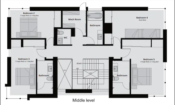 Kasetsu Niseko middle level floor plan