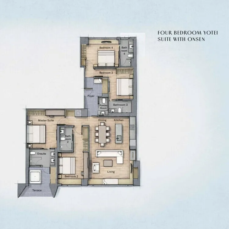 Four bedroom yotei suite with onsen