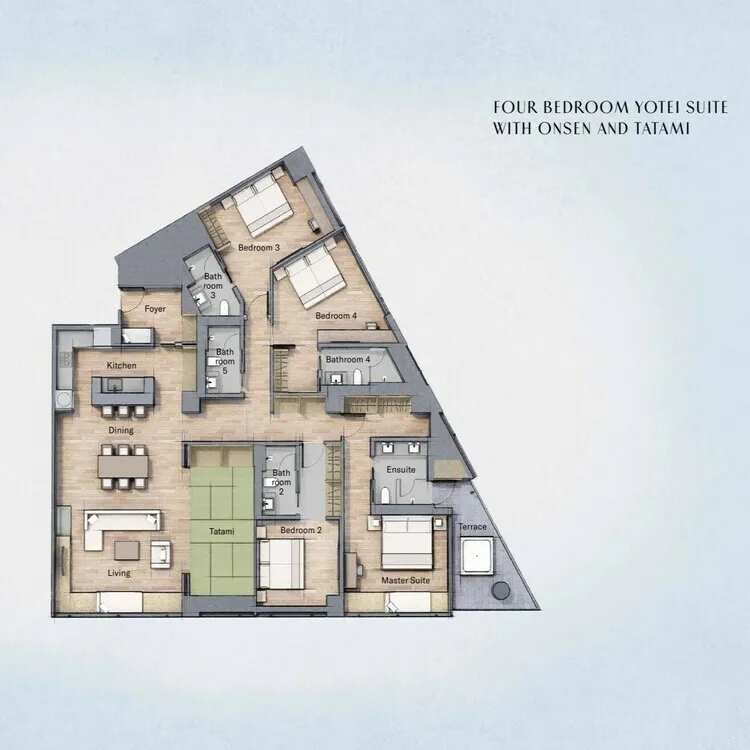 Four bedroom yotei suite with onsen and tatami