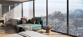 intuition living area with view in niseko 2023