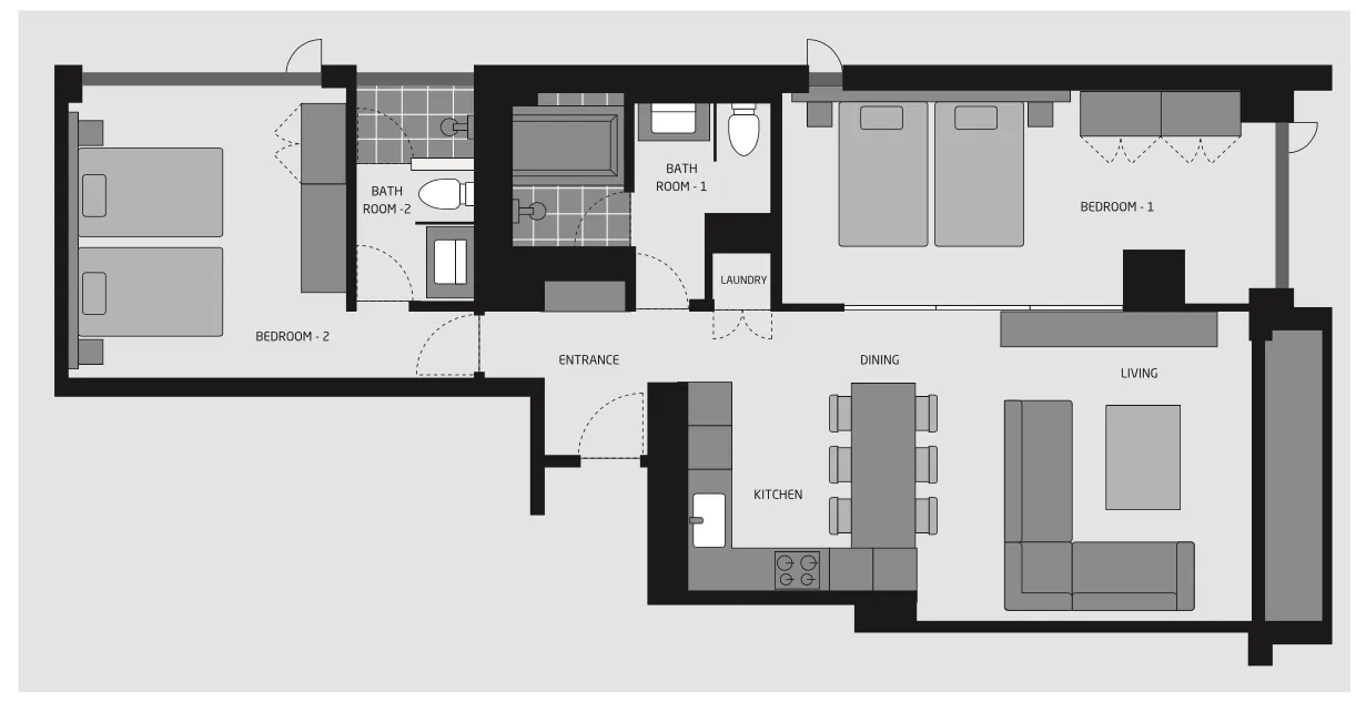Sansui Niseko 2 bedroom floor plan