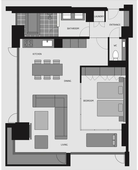 Sansui Niseko Deluxe one bedroom floor plan