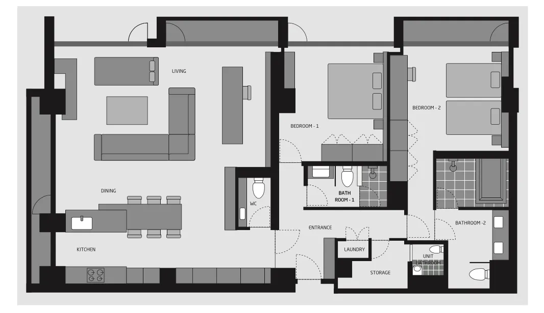 Sansui Niseko deluxe 2 bedroom floor plan