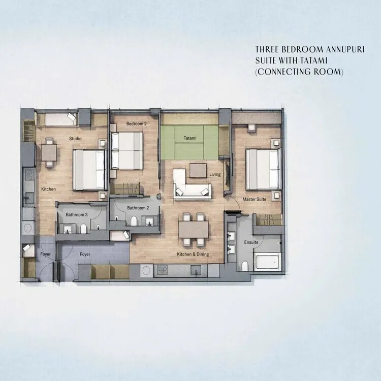 Three bedroom annupuri suite with tatami-connect