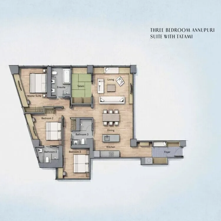 Three bedroom annupuri suite with tatami