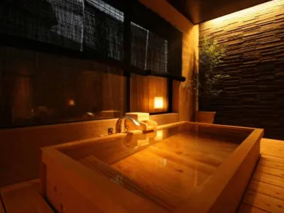 private onsen bath at hifumi Hakuba hotel