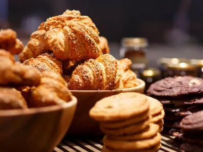 croissants and pastries at city bakery hakuba iwatake, hakuba restaurant