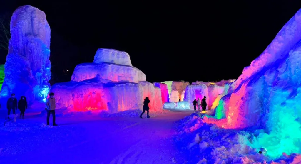 shikotsu ice festival blue lights