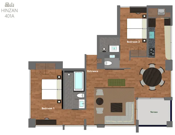 Hinzan 2 Bedroom Penthouse Floor Plan