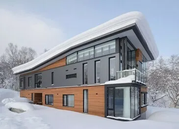 zen niseko exterior in snow