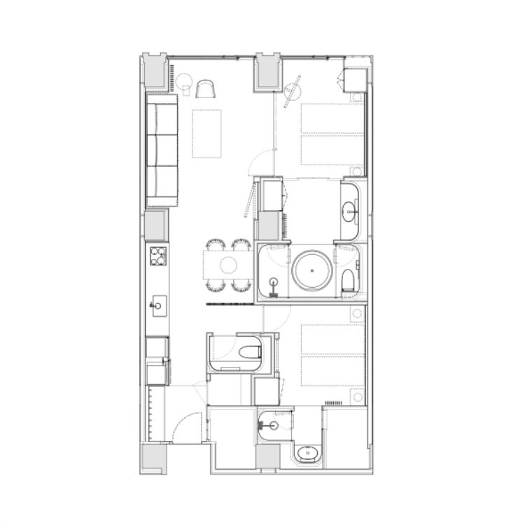 Muwa 2 Bedroom Suite floorplan
