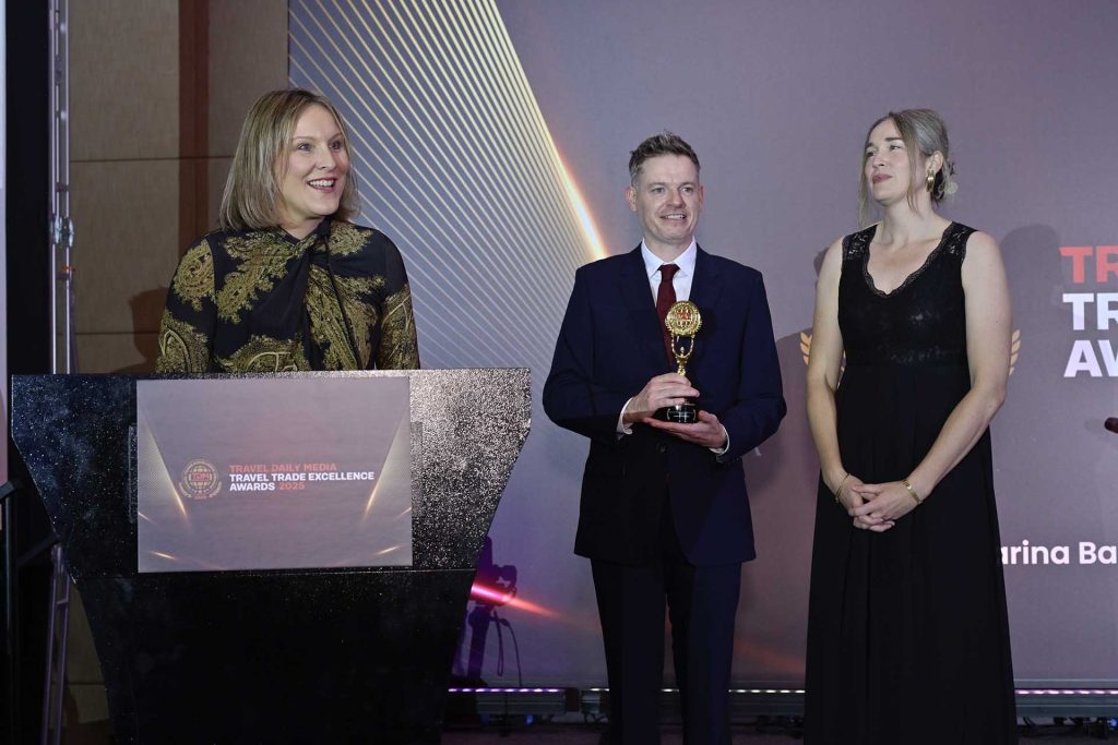 Lindsay Colbert, Ben Thorpe and Justine Anbeek at the TDM Travel Trade Excellence Awards 2025