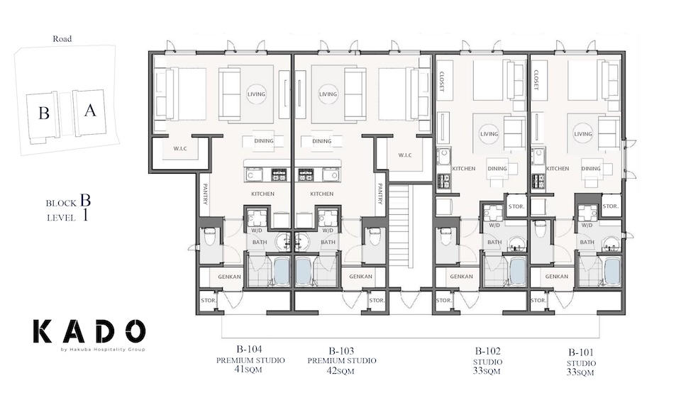 Kado Hakuba Floor Plan - Block B Level 1
