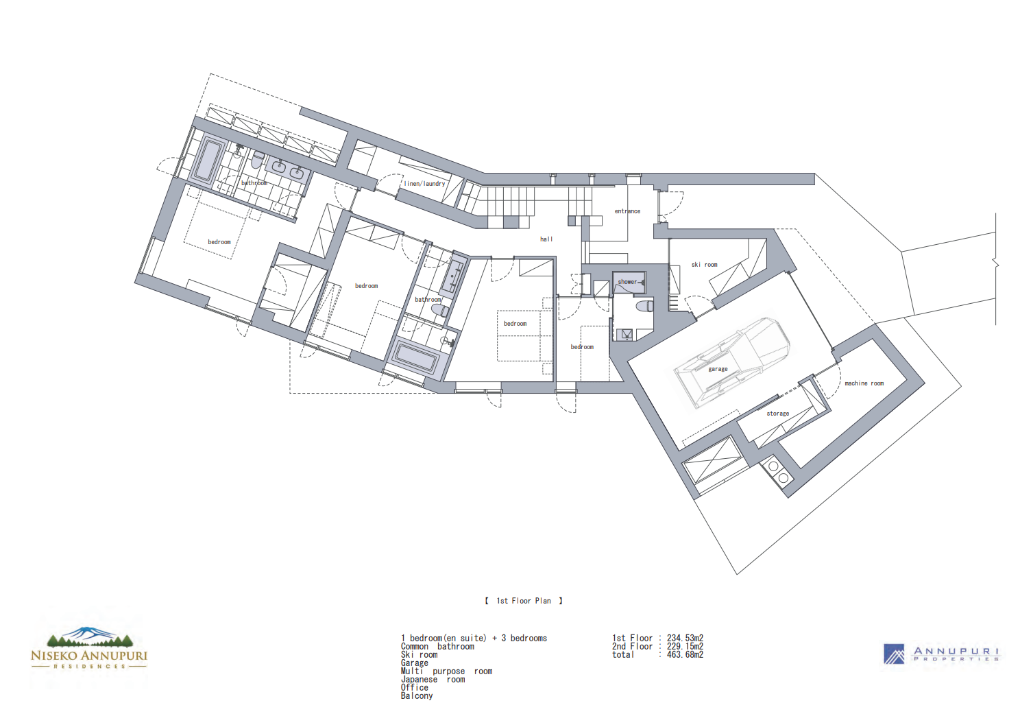 Annupuri Residence Tancho 1st Floor plan